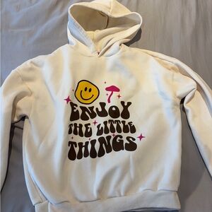 Edikted Cream Hoodie with Graphic Print